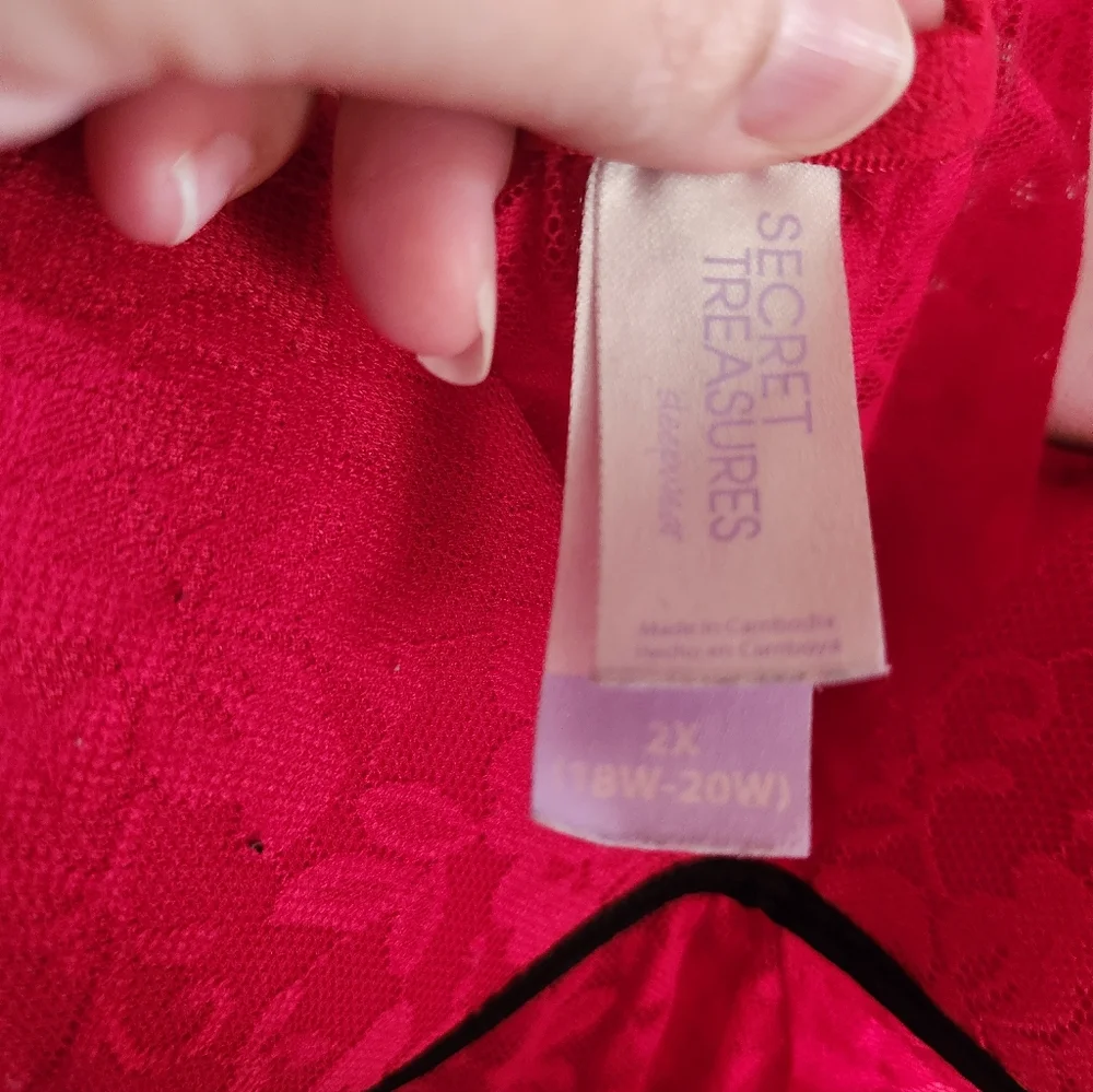 Secret Treasures Lingerie Lace Red 2X